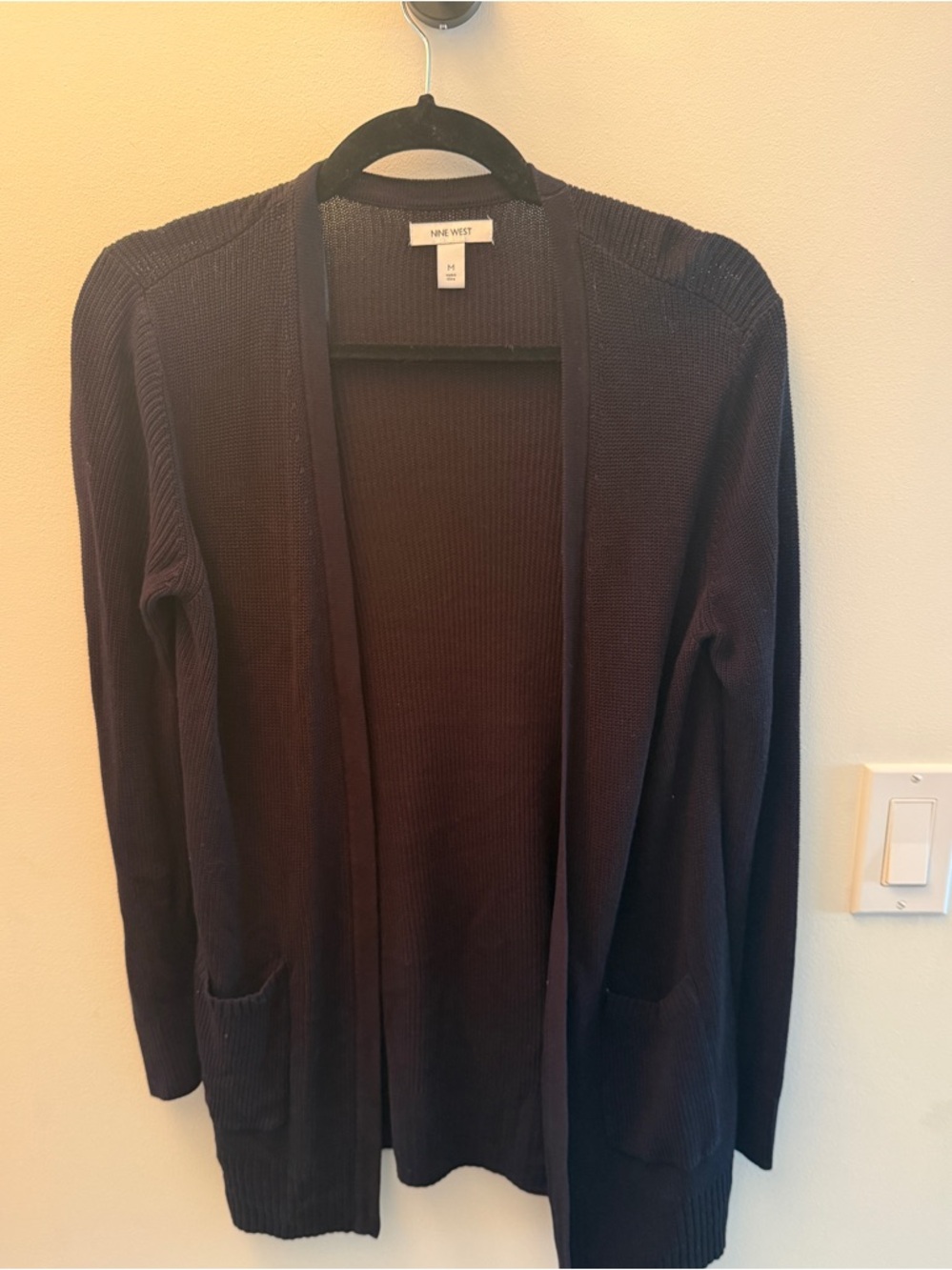 Nine West Women's Open-Front black Cardigan Sweater